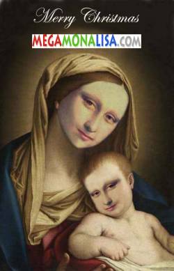 Mona Lisa wishes Merry Christmas