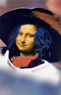 mona with artistic hat