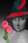 Mona con Sombrero y Rosas
